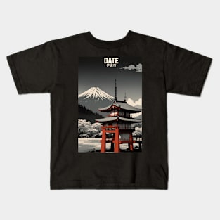 Date Japan Vintage Poster Tourism Kids T-Shirt